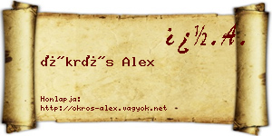 Ökrös Alex névjegykártya